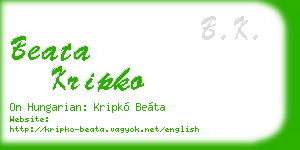 beata kripko business card